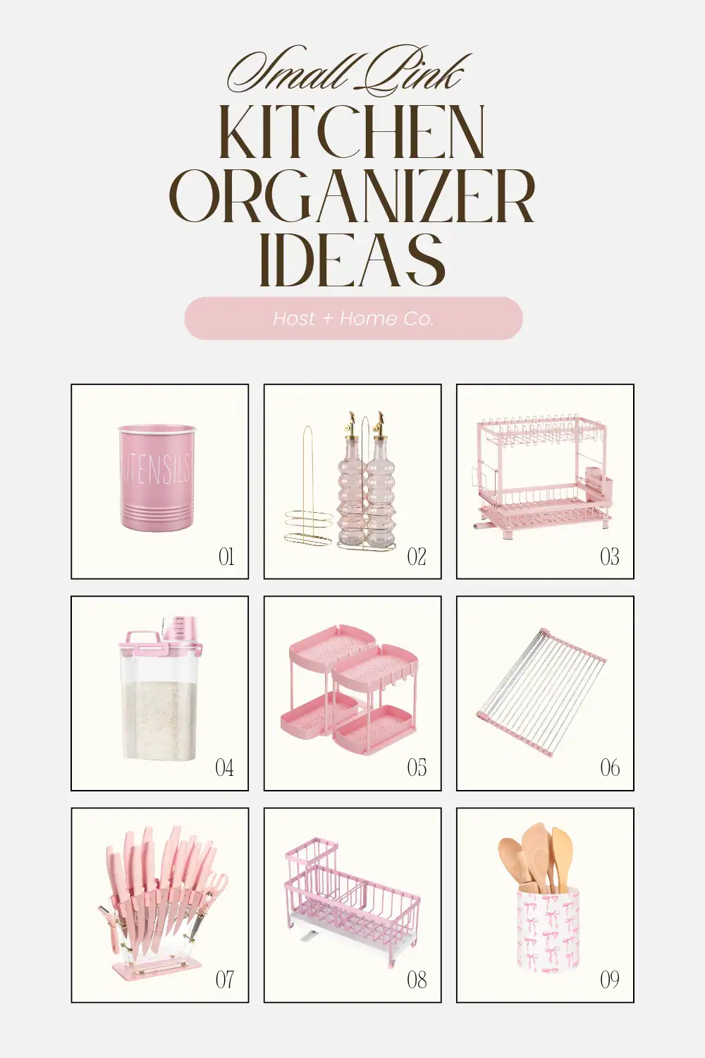 pink kitchen organizer ideas