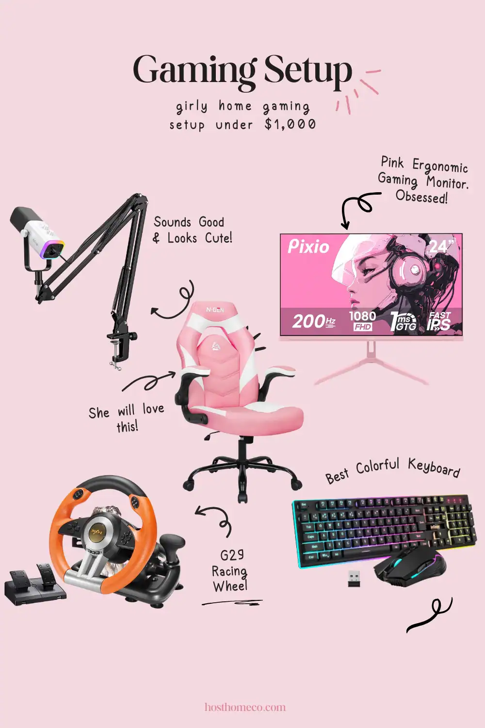 girly gaming setup