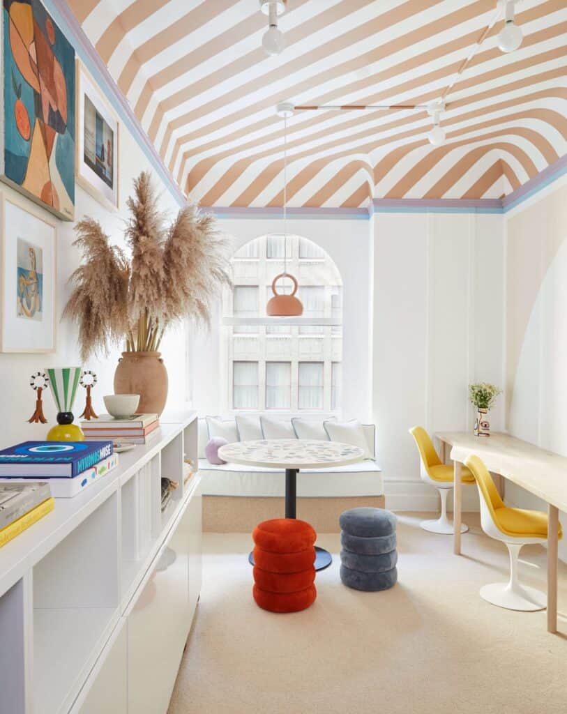 striped ceiling