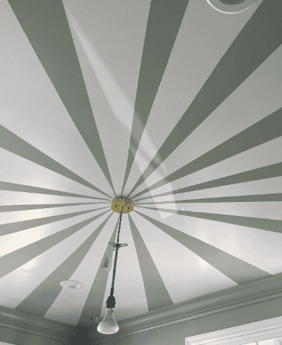 green striped ceiling