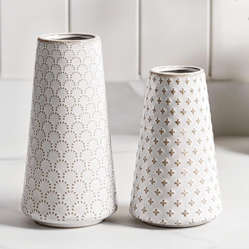 white vases set of 2