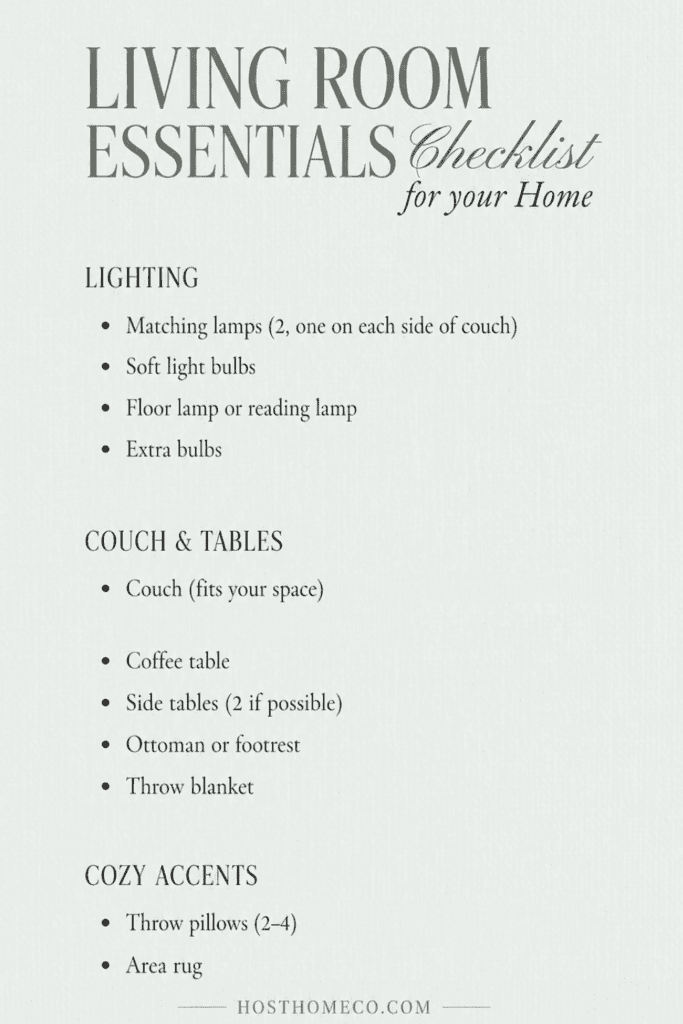 Home living room essentials including lighting, furniture, and cozy accents for stylish comfort.
