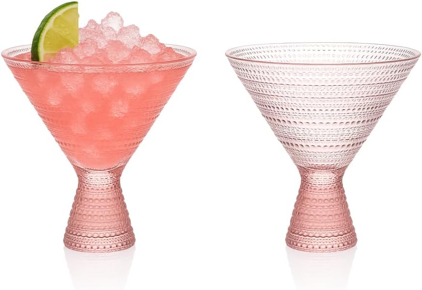 PinkClear Martini Glasses