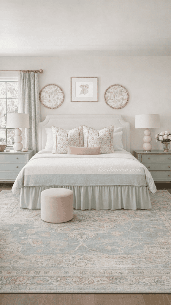 Soft Pastel Feminine Bedroom
