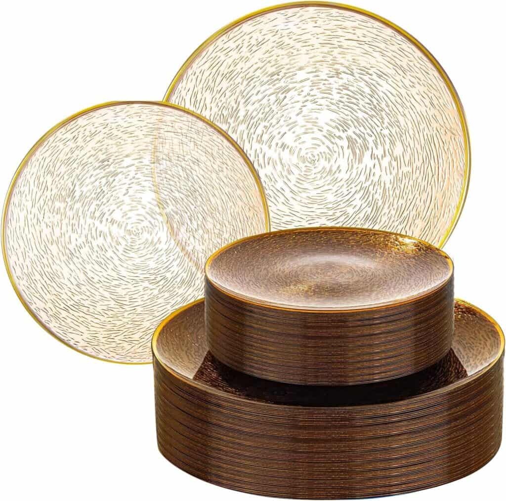 Warm Toned Disposable Glass Plates