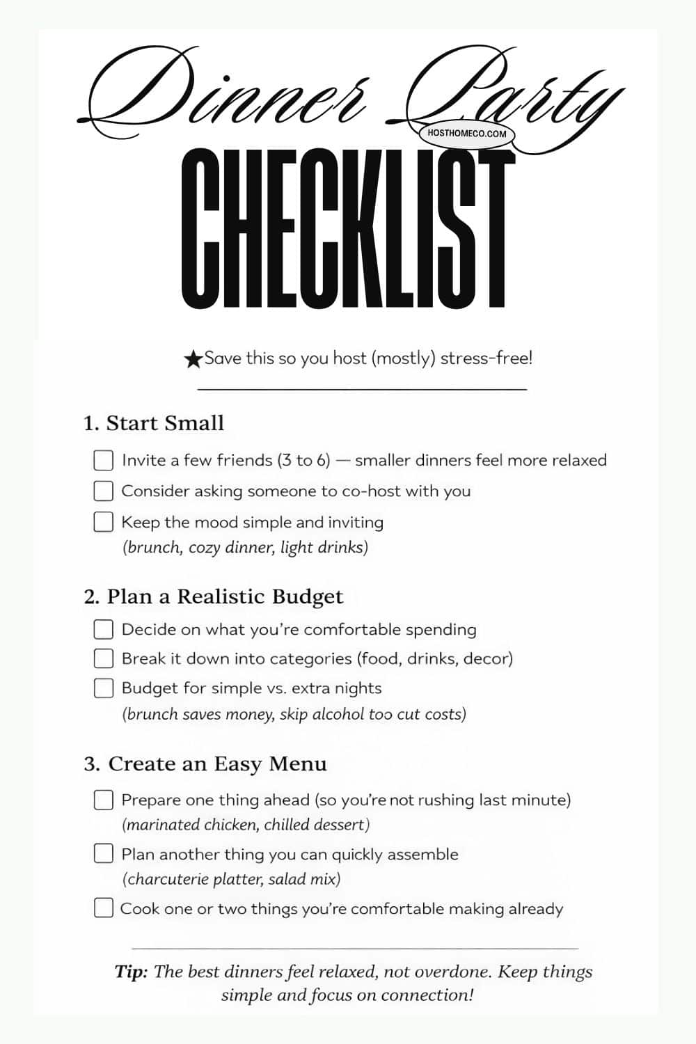 hosting a dinner party