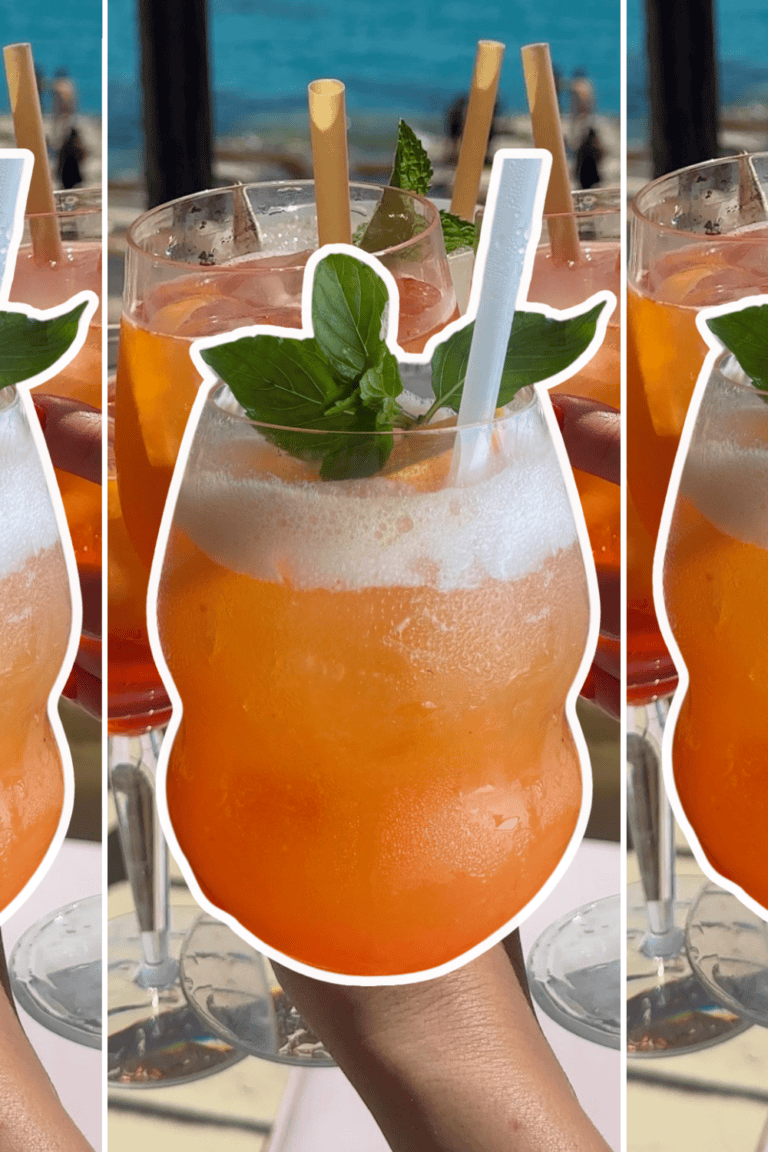 Refreshing tropical cocktail with mint and lime, perfect for summer sipping.