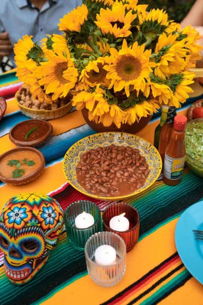 cinco de mayo backyard party table