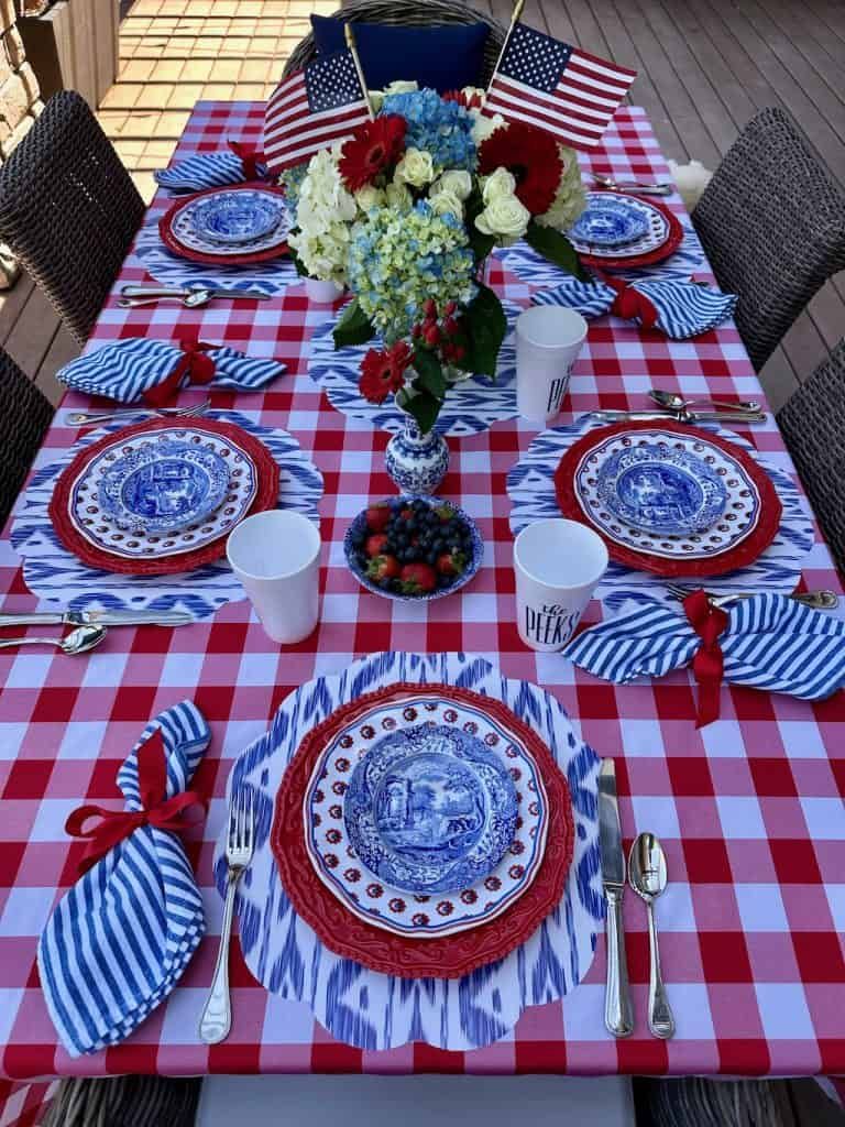 Bold Red Gingham Memorial Day Table