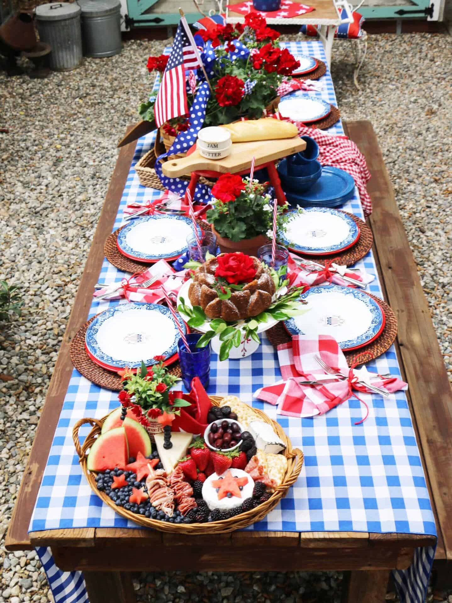 Gingham Memorial Day Table