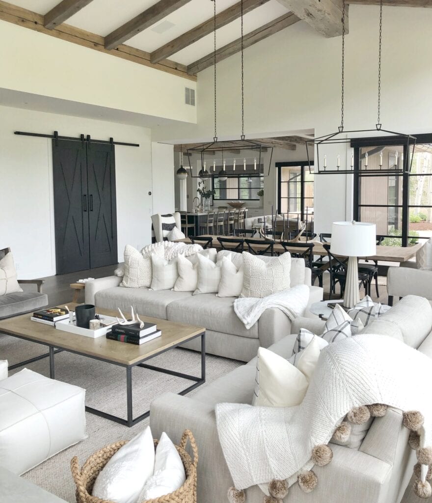 Mixed Finishes farmhouse living room