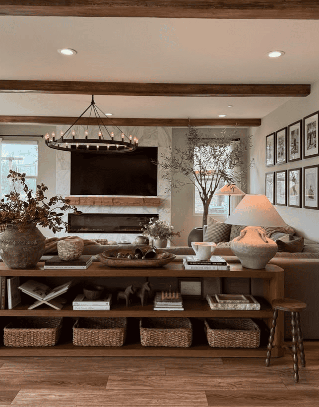 Modern Farmhouse Decor With Darker Wood Tones