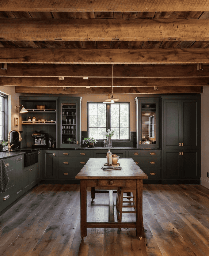 dark farmhouse kitchen